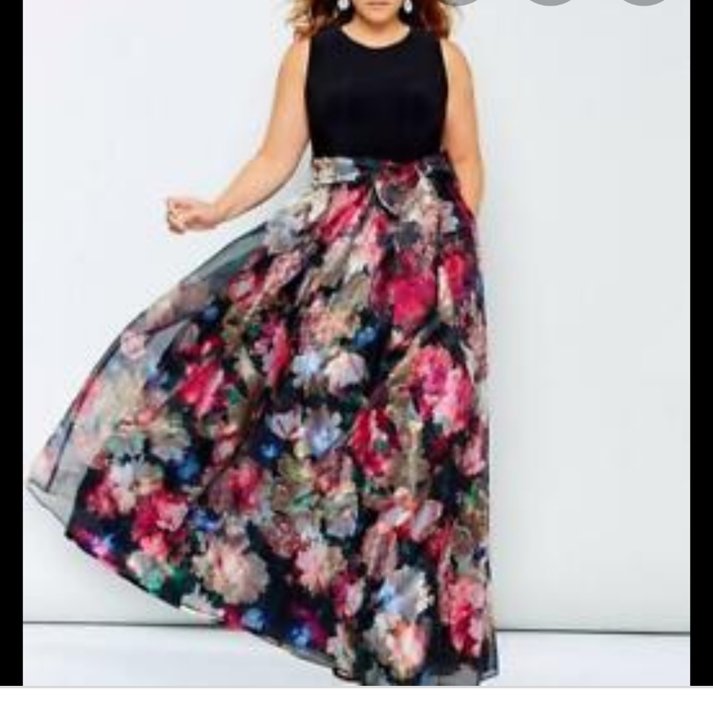 Eliza J Floral Ball Gown